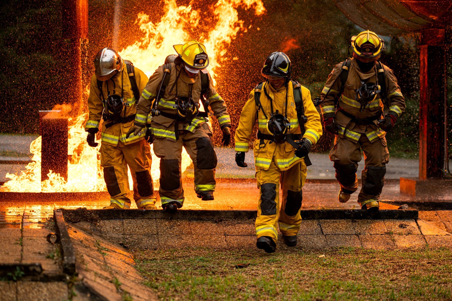 Bomberos en acción
